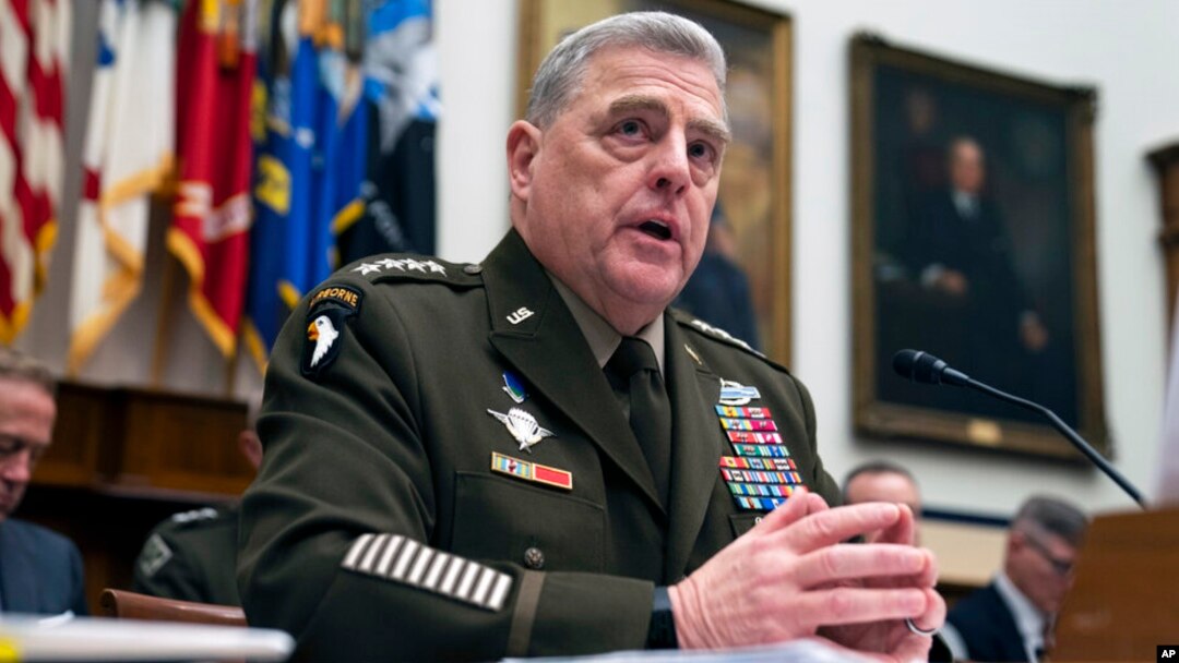 Chairman of the Joint Chiefs of Staff Gen. Mark Milley speaks during a House Armed Services Committee hearing on the fiscal year 2023 defense budget, in Washington, April 5, 2022.