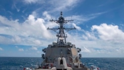 美國海軍導彈驅逐艦“馬斯廷”號8月18日航行經過台灣海峽。（圖片來源：美國海軍太平洋艦隊臉書）