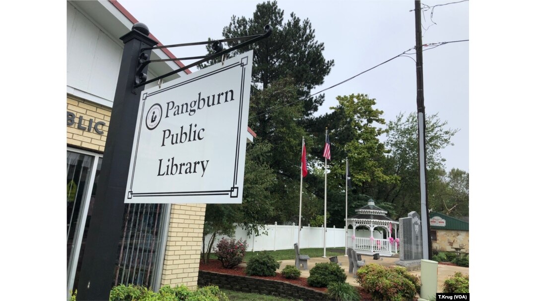 Many Americans still have poor broadband access, including the residents of Pangburn, Arkansas, which has a population of about 600 people. The town's public library is seen Oct. 14, 2018.