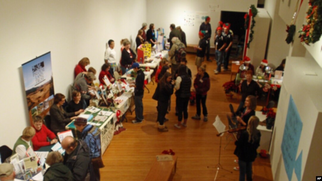Donors peruse the wares at the 2011 Alternative Giving Market in Moscow, Idaho.