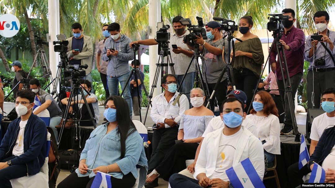 Cada vez hay menos periodistas en las coberturas nacionales en Nicaragua. Foto archivo Houston Castillo, VOA.