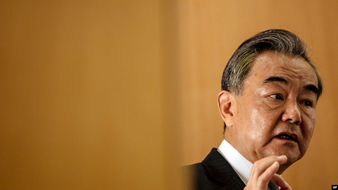 FILE - Chinese Foreign Minister Wang Yi speaks during a press conference at the Institute for International Relations in Paris, France, Aug. 30, 2020. China on Sept. 8, 2020, unveiled its own initiative to address global data security issues.