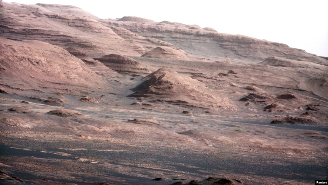 The base of Mars' Mount Sharp, the rover's eventual science destination 