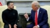 Prezidan Etazini Donald Trump rankontre Prezidan Ikrenyen Volodymyr Zelenskyy nan Lamezonblanch, Washington, 28 Fevriye, 2025. 
