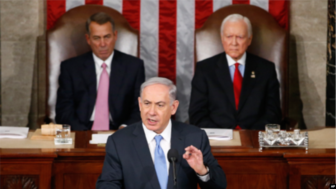 PM Isra'ila Benjamin Netanyahu a gaban majalisar dokokin Amurka.
