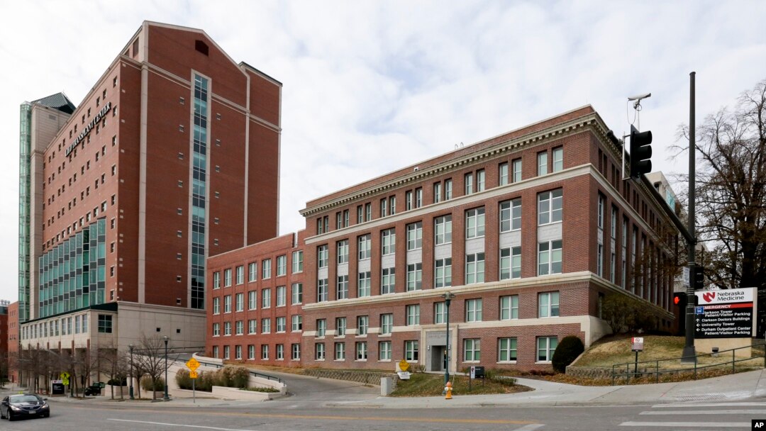 FILE - The Nebraska Medical Center is seen in Omaha, Neb., Nov. 14, 2014.